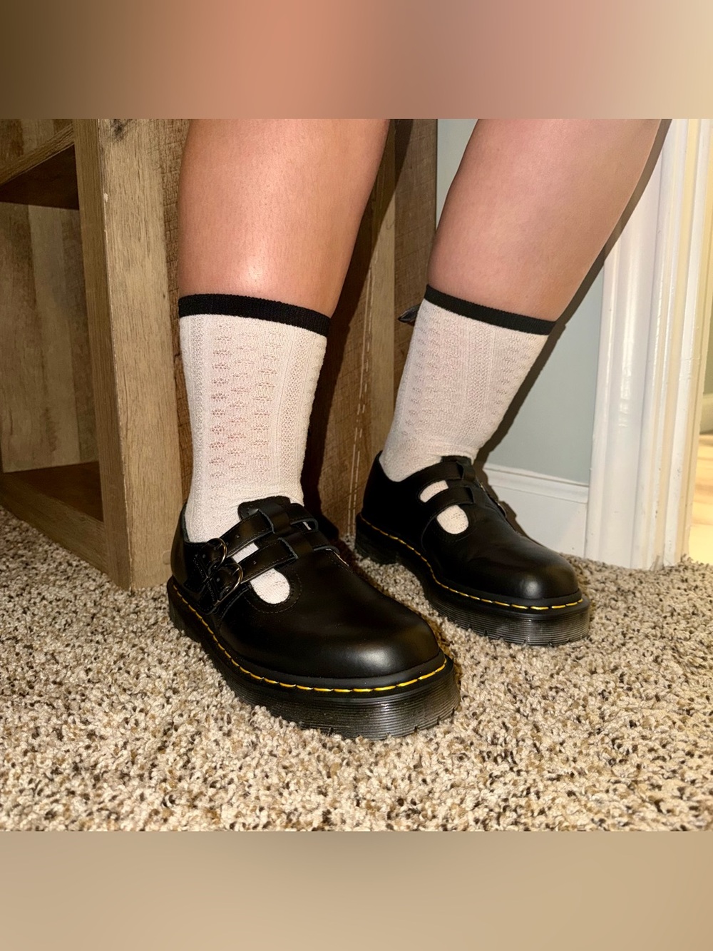 Dr. Martens 8065 II Black Smooth Leather Mary Jane Platform Shoes Women’s Size 9